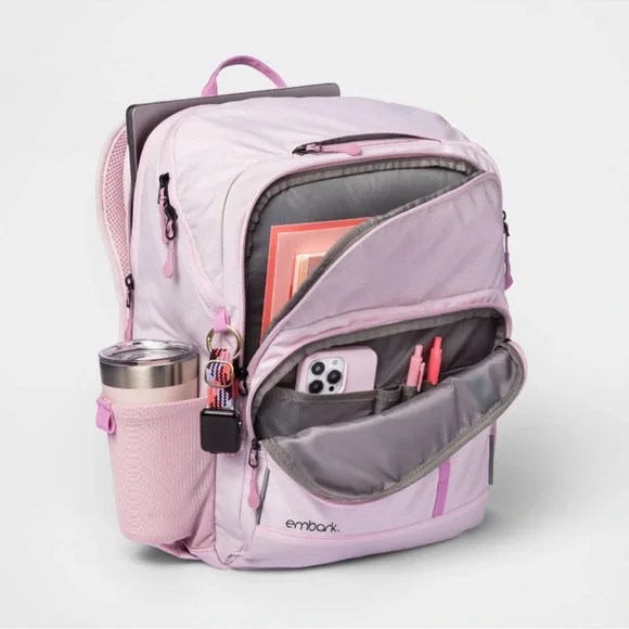 Embark One Shoulder Backpack Bag Like New Grey Pink Carryall Travel School Pack Embark Backpack Bag Pink Gray Lightweight Packable Carry  main image 4